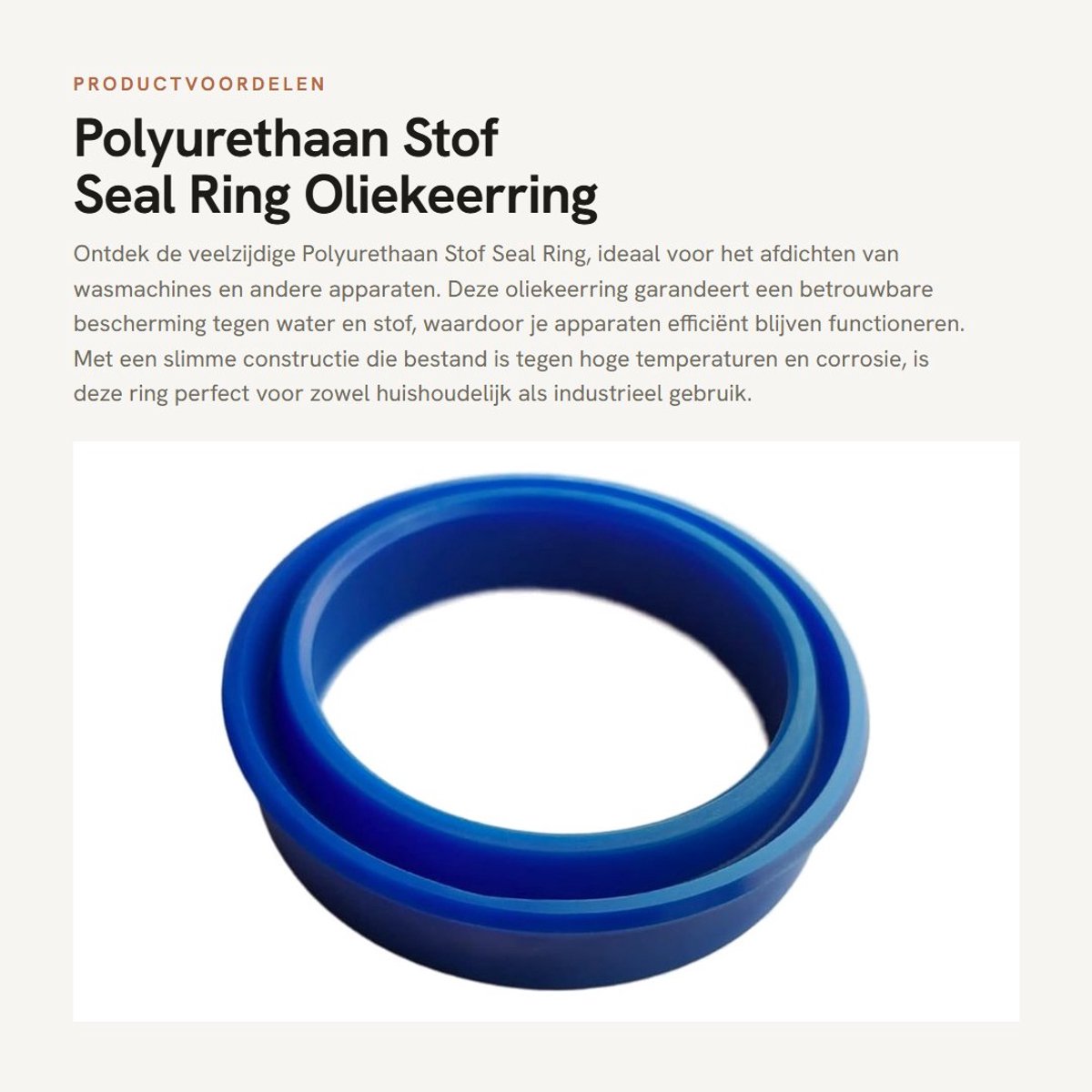 Dailygoods- Oliekeerring Waterdicht - Afdichtingsring - Stofafdichting - Hoge Temperatuur Weerstand - Polyurethaan - 35mm ID / 45mm OD - Afdichtring