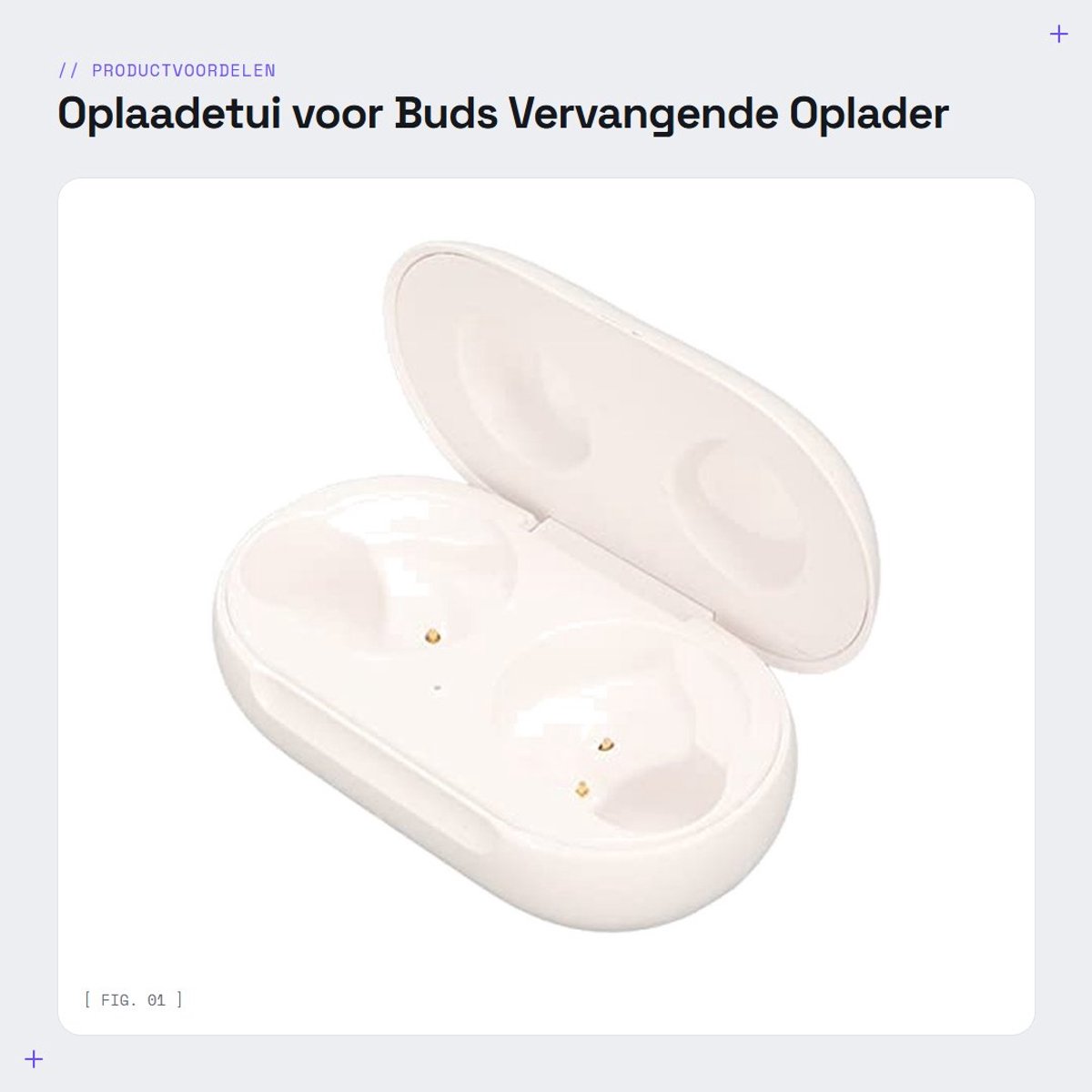 Dailygoods - Oplaadetui voor Buds - Vervangende Oplader - Compact en Functioneel - Wit - Oplaadstation voor Oordopjes - Geschikt voor Buds SM R170 en...