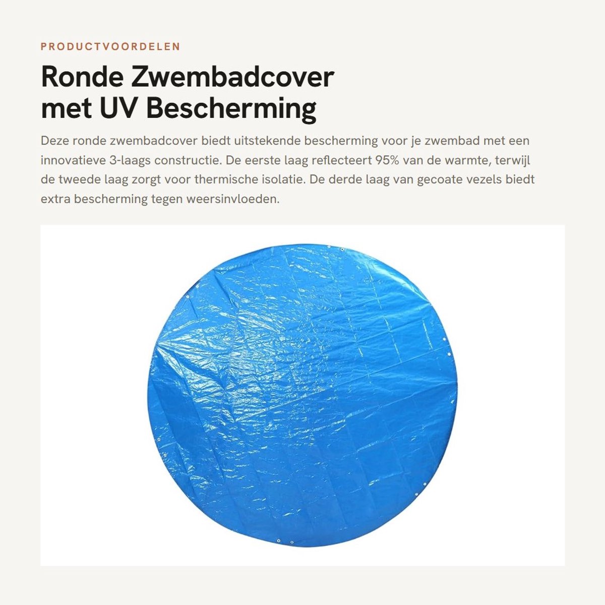 Dailygoods- Zwembadafdekking 12FT/365CM - Opvouwbare Zonnekap - Warmte-isolatie - Waterdicht - UV Bescherming - 3 Lagen Bescherming - Zonnecover
