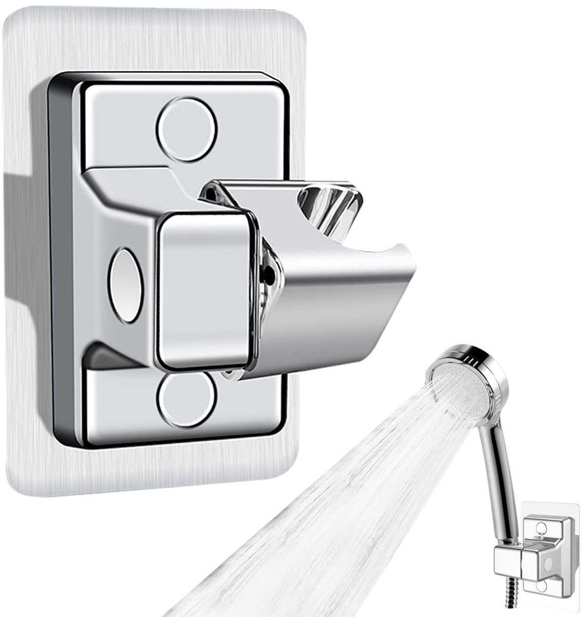 Dailygoods- Douchekophouder 360 Graden Verstelbaar - Handdouchehouder - Zelfklevend - ABS-Kunststof - Geen Boren Nodig - Afmetingen 12 cm x 8 cm - Douchehouder