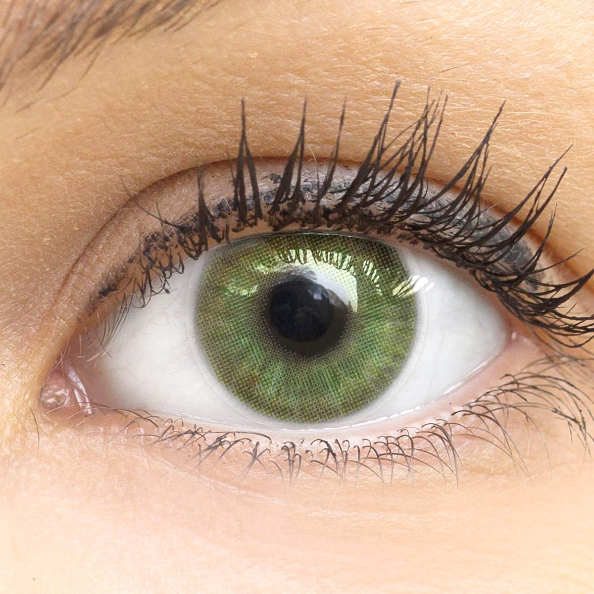 Dailygoods- Gekleurde Contactlenzen Natuurlijke Dekking - Neapel Groen - Silicone Hydrogel - 1 Paar (2 Stuks) - 0.00 Dioptrieën - Geschikt voor Donkere/Lichte Ogen - Kleurcontactlenzen