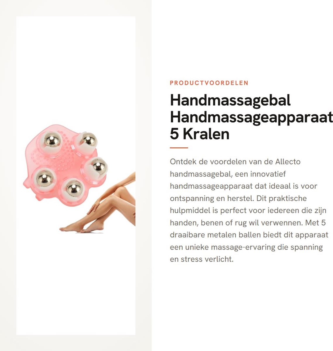 Dailygoods- Handmassagebal 360 Graden Draaibaar - Massageroller voor Handen - Massageapparaat - PVC/Staaldelen - Voor Lymfedrainage