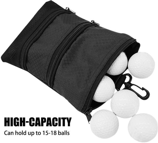 Golftas Draagbaar - Golfbal Organizer - 3-Laagse Ritssluiting - Hoogwaardig Oxford-Materiaal - Praktisch en Compact - Handig Haakontwerp - Golfaccessoire — afbeelding 4
