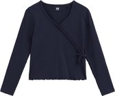 WE Fashion Meisjes T-shirt van ribstof met strikdetail