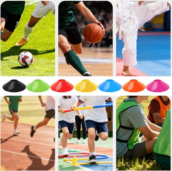 Sportkegels - Markeer kegels - Sport training - Hoge zichtbaarheid - 50 stuks - Kleurrijk — afbeelding 5