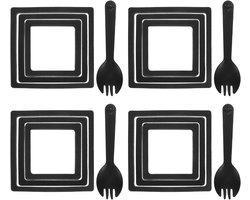 Aquarium Plantenring - Voer Cirkel - Voedsel Scheiden - Voorkomt Voedselverspilling - 10 cm Set - Zwart