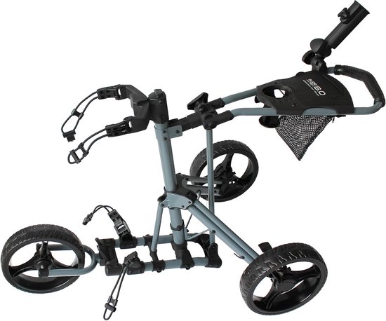 Golf Push Trolley - Golftrolley - Sporten - Aluminium frame - 40x33x82cm - Zwart/Gunmetal — afbeelding 4