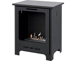 Bio Ethanol Vrijstaande Haard Klein - Staande & Vloerhaard - 2,5 kW - 1,5L Brander - Zwart -…