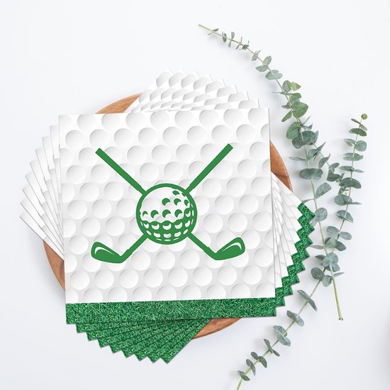 Wegwerpservetten 20 Stuks - Golfbal Club Ontwerp - 2-laags - 33 cm - Tafeldecoratie - Geschikt voor Verjaardag en Golftoernooi - Feestservetten — afbeelding 5