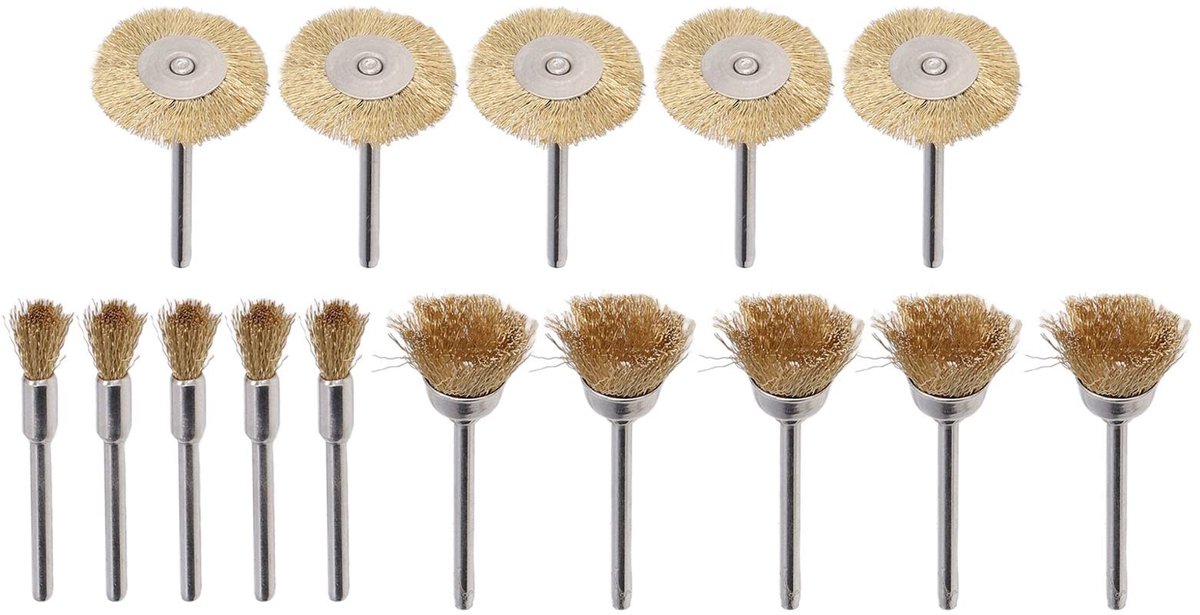 Dailygoods - Set van 15 Messing Draadwielen Booropzetstukken