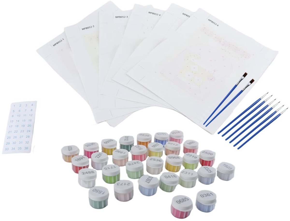 Dailygoods- Verf op Nummer Kit - 6-delige Set - DIY Acrylverf - Geschikt voor Beginners - Schilderkunst Kit - Afmetingen 15 x 20 cm - Schilderkit