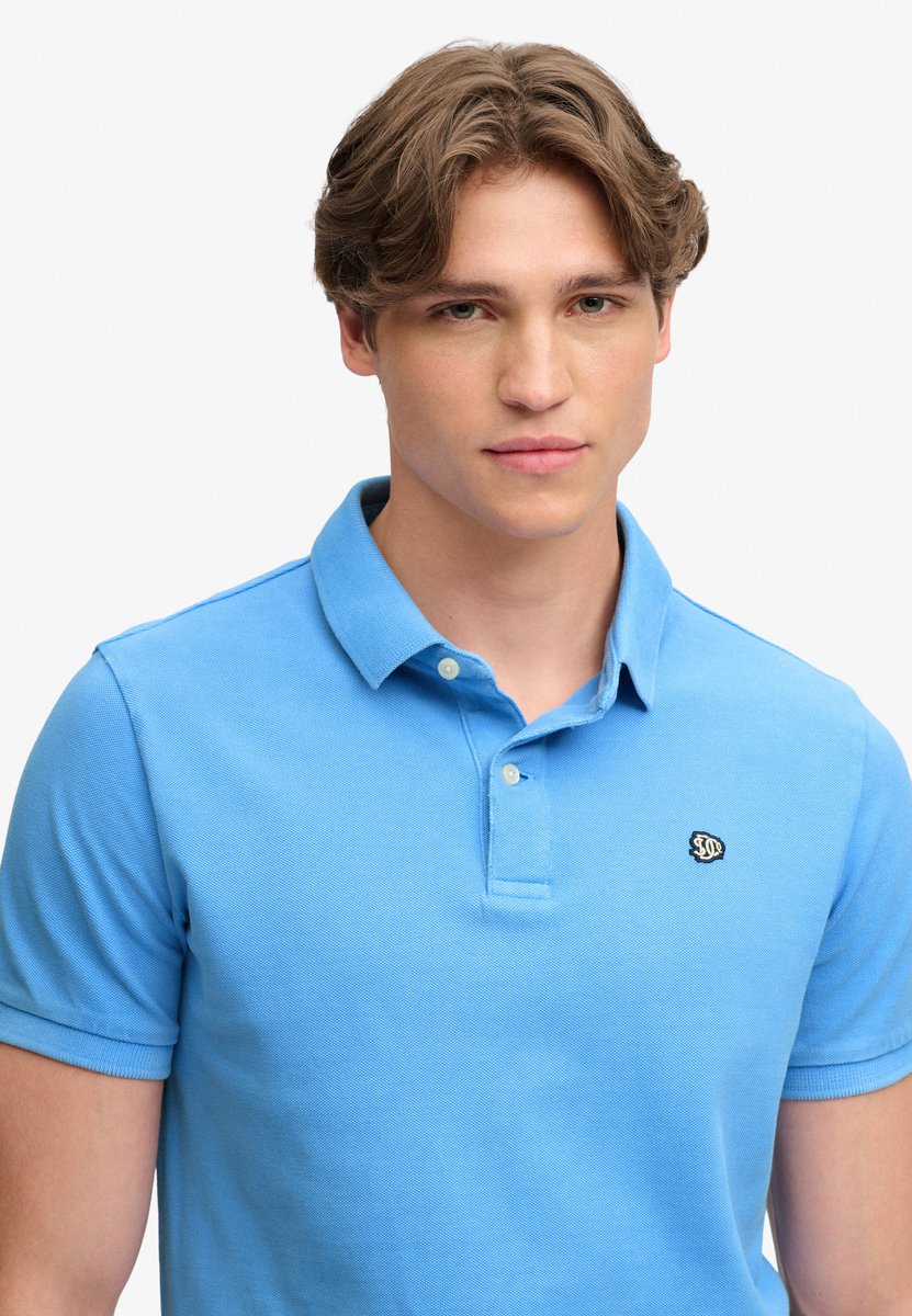 Superdry Vintage Destroy Korte Mouw Poloshirt L Man Blauw