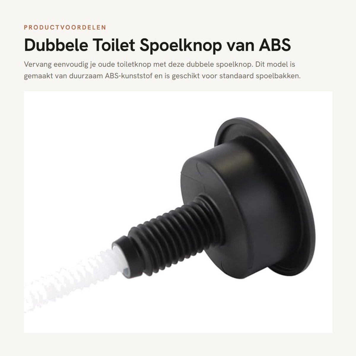 Dailygoods - Dubbele Toilet Spoelknop van ABS Kunststof voor Standaard Spoelbakken