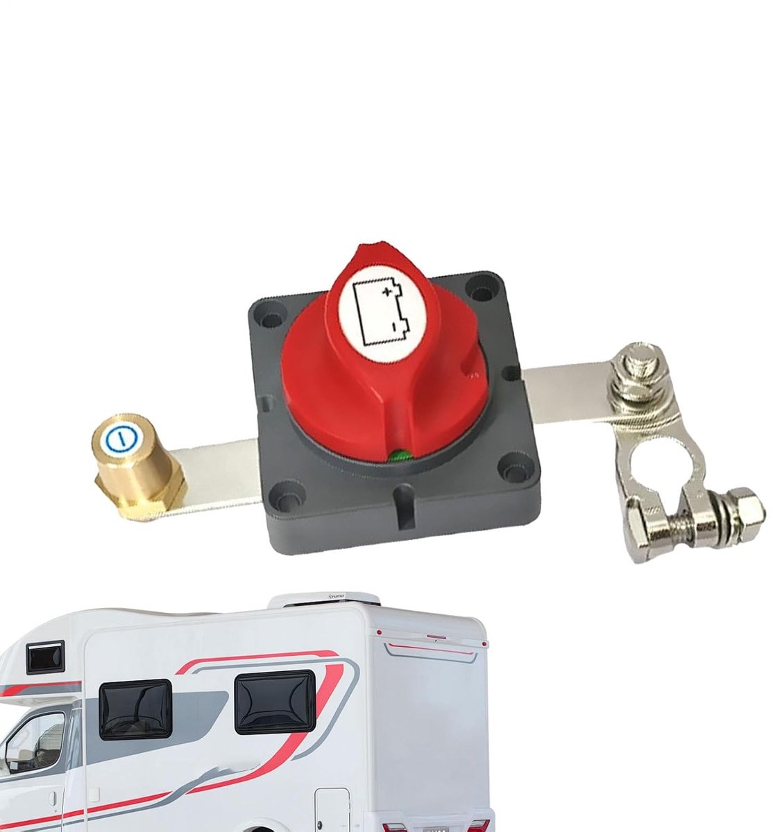 Accu Ontkoppelaar - Isolator Schakelaar - Stroom Beheren - Waterdichte Bescherming - Universele Pasvorm - Zilver
