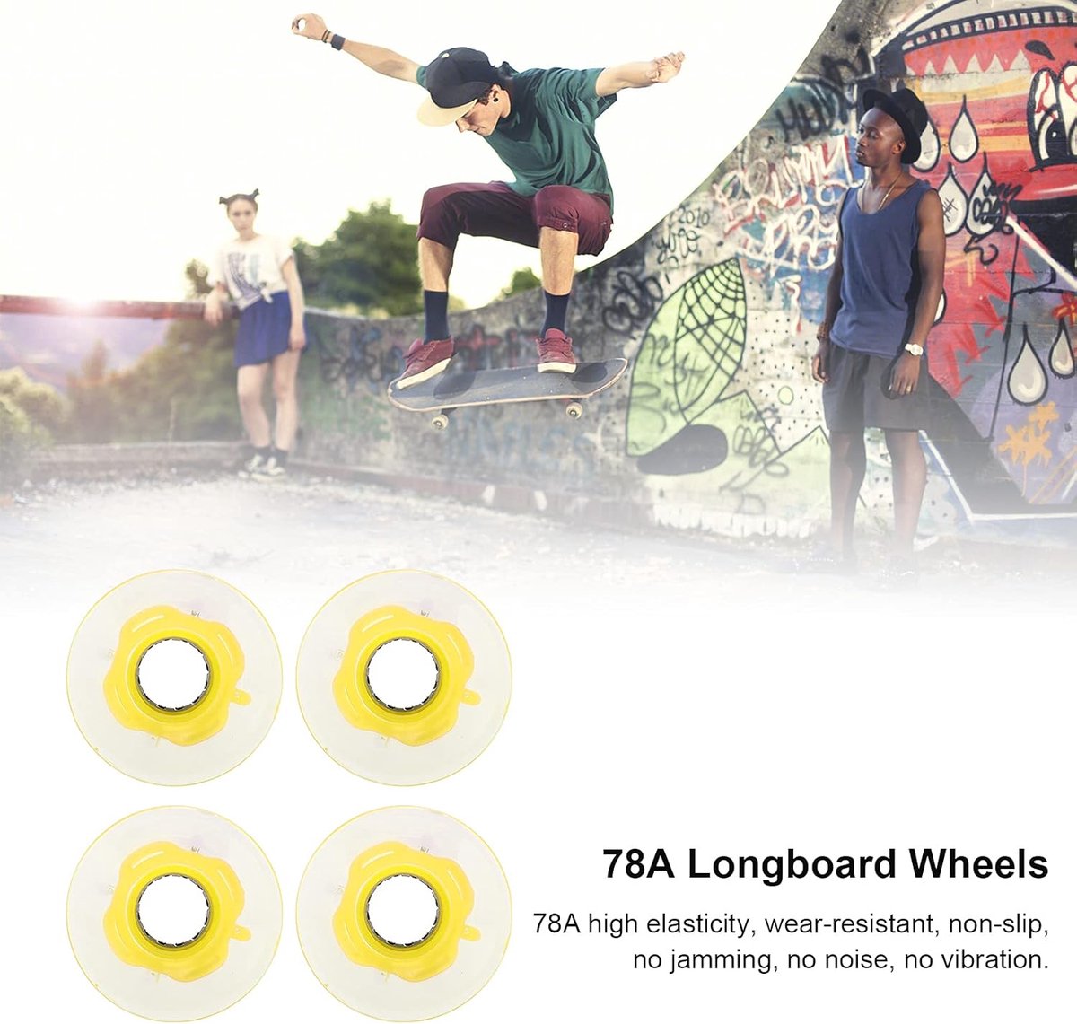 Longboard Wielen Skateboard Onderdelen Comfortabel Rijden Hoge Elasticiteit 60 mm