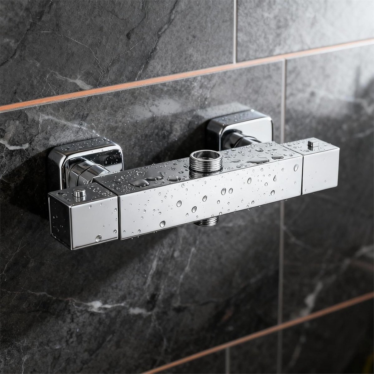 Dailygoods- Thermostaatkraan met 2 uitgangen - Thermostatische Mengkraan - Verchroomd Messing - Veiligheidsvergrendeling 38 °C - Eenvoudig te Installeren - Hoog 3/4 inch BSP - Douchekraan