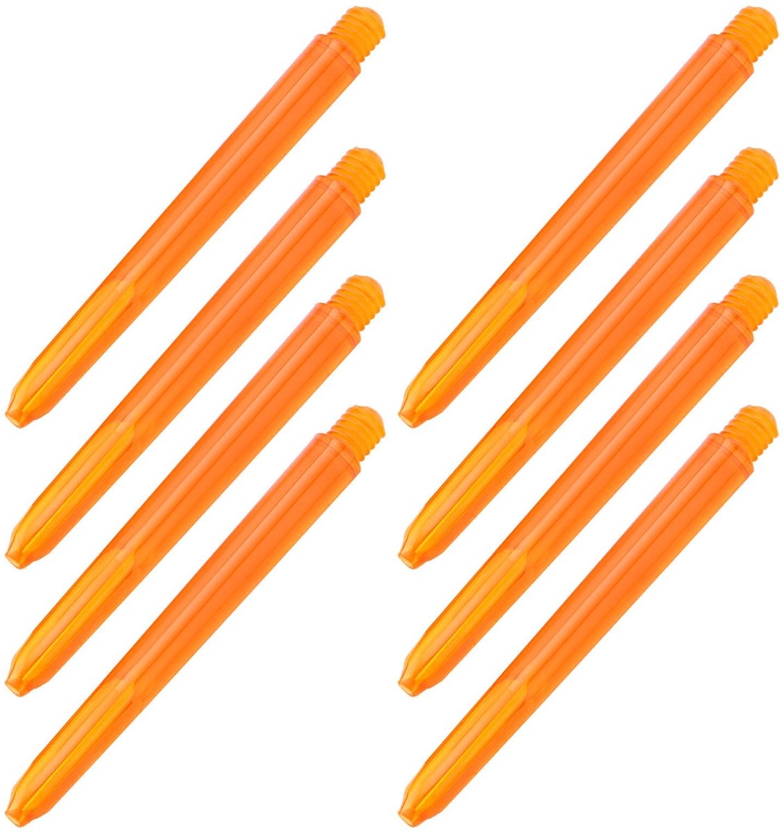 Dailygoods- Dartstengels 50 Stuks - 48 mm - Kunststof - 2BA Schroefdraad - Oranje - Duurzaam en Compatibel met Stalen/Softtip Dartpijlen - Dartschachten