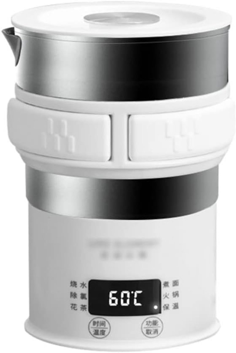 Elektrische waterkoker Reiskoker ketel Reizen kamperen Opvouwbaar ontwerp 500 ml capaciteit Wit