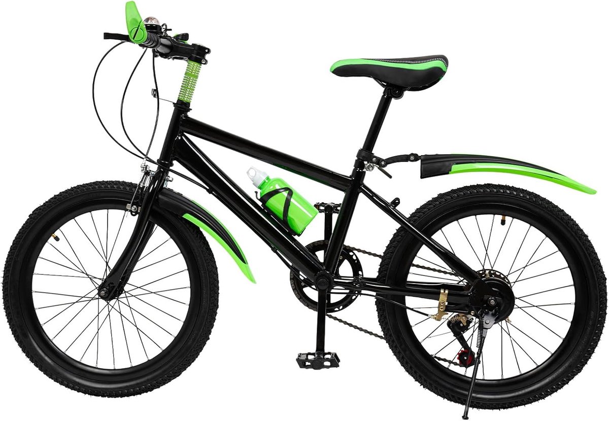 Kinderfiets Mountainbike - Jongens Meisjesfiets - Buiten Fietsen - Dubbele Schijfrem - 20 inch - Groen