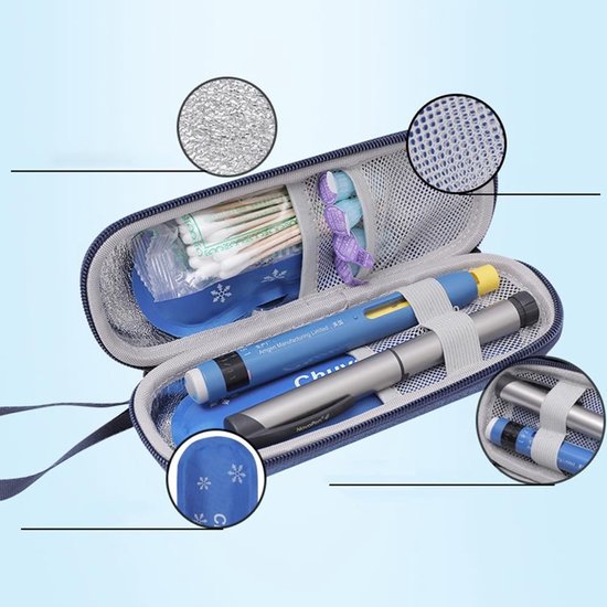 Dailygoods- Insuline Pen Koeler - Compact Reisdoos - Draagbare Insuline Etui - Waterdicht - EVA Materiaal - 20 x 7 x 5 cm - Insuline Koeltas van Dailygoods — afbeelding 3