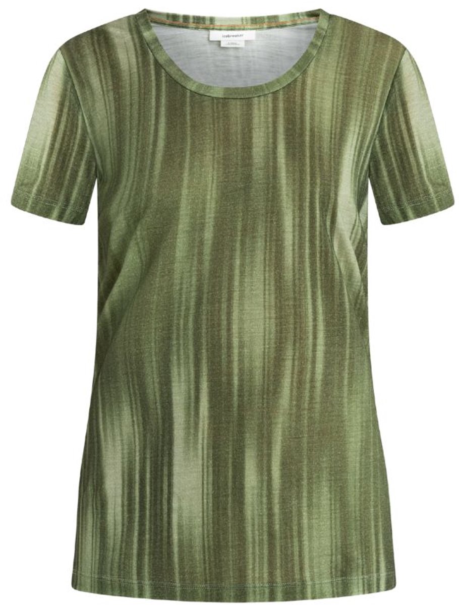 Icebreaker Merino 150 Tech Lite III Scoop T-Shirt Dames – 100% Merinowol – Ademend Geurbestendig & Lichtgewicht – Light Reflections Groen