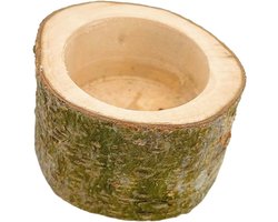 Knaagdier Voerbak - Dierenkom Hout - Voeren Kleine Huisdieren - Glad Oppervlak - 6.5 x 6.5 cm - Multi