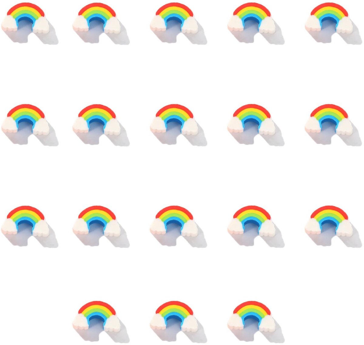 Dailygoods- Gummen Regenboogontwerp - Kleurrijke Schrijfwaren - Geurende Gummetjes - Voor School/Thuisstudie - Afmetingen 3,5 cm x 1,8 cm - Gum