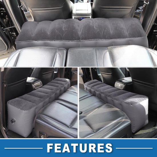 Dailygoods- Slaapmat Ademend PVC - Achterbank Luchtbed - Comfortabel Design - 130x27x37cm - Eenvoudig Op te Blazen - Geschikt voor Voertuigen - Auto Luchtbed van Dailygoods — afbeelding 4