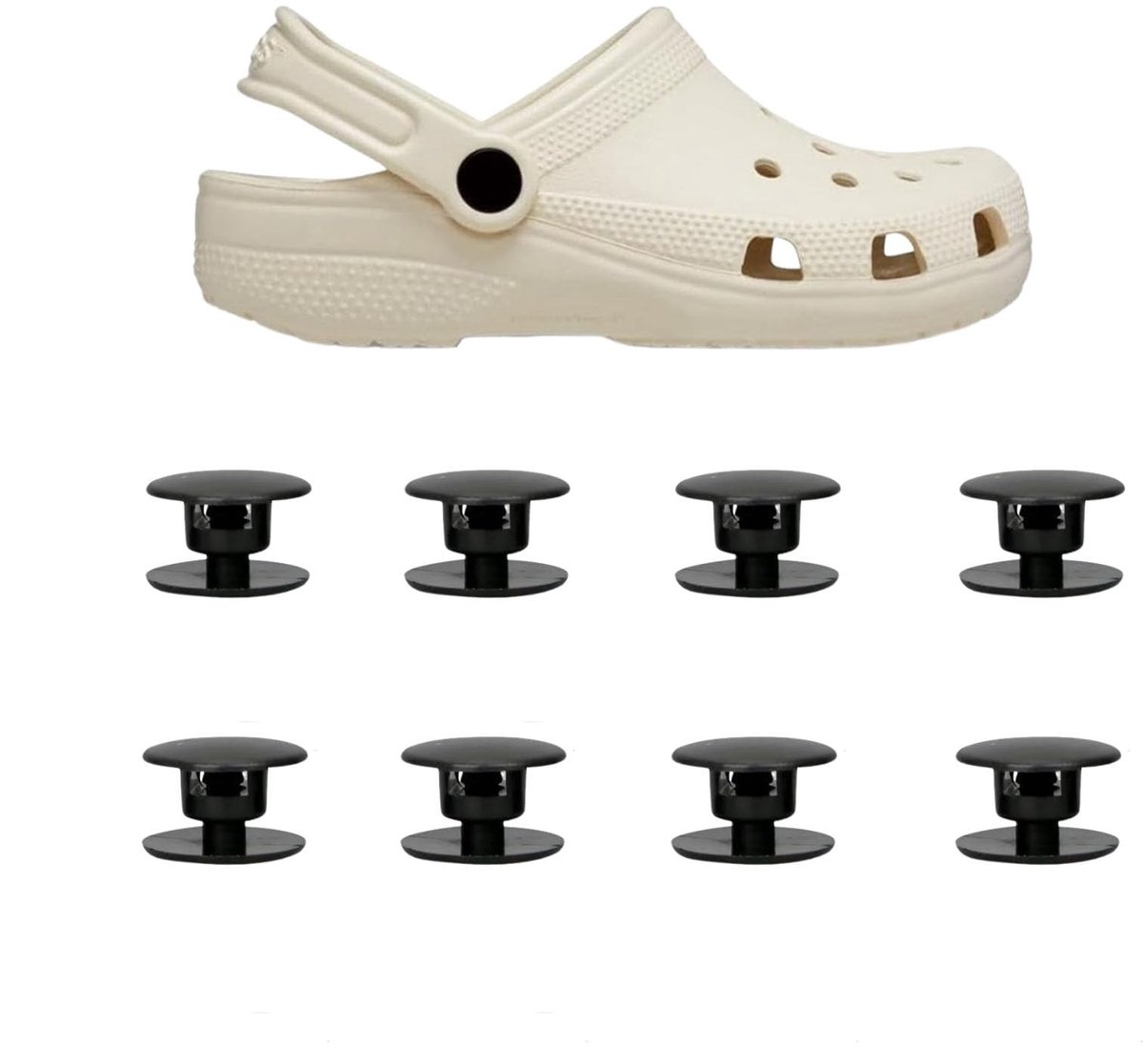 Dailygoods- Klinknagels 8 stuks - Zwarte Plastic Klinknagels - Vervangende Klinknagels - Universele Maat 16 mm - Schoenaccessoires - Perfect voor Reparatie - Schoenreparatie
