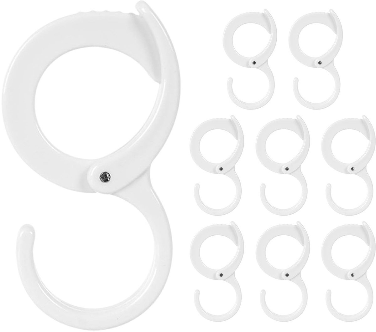 Dailygoods- S-haken 9 Stuks - Kunststof Ophanghaken - Antivallen Haken - Kledingstang Haken - Keukengerei Haken - Duurzaam Materiaal