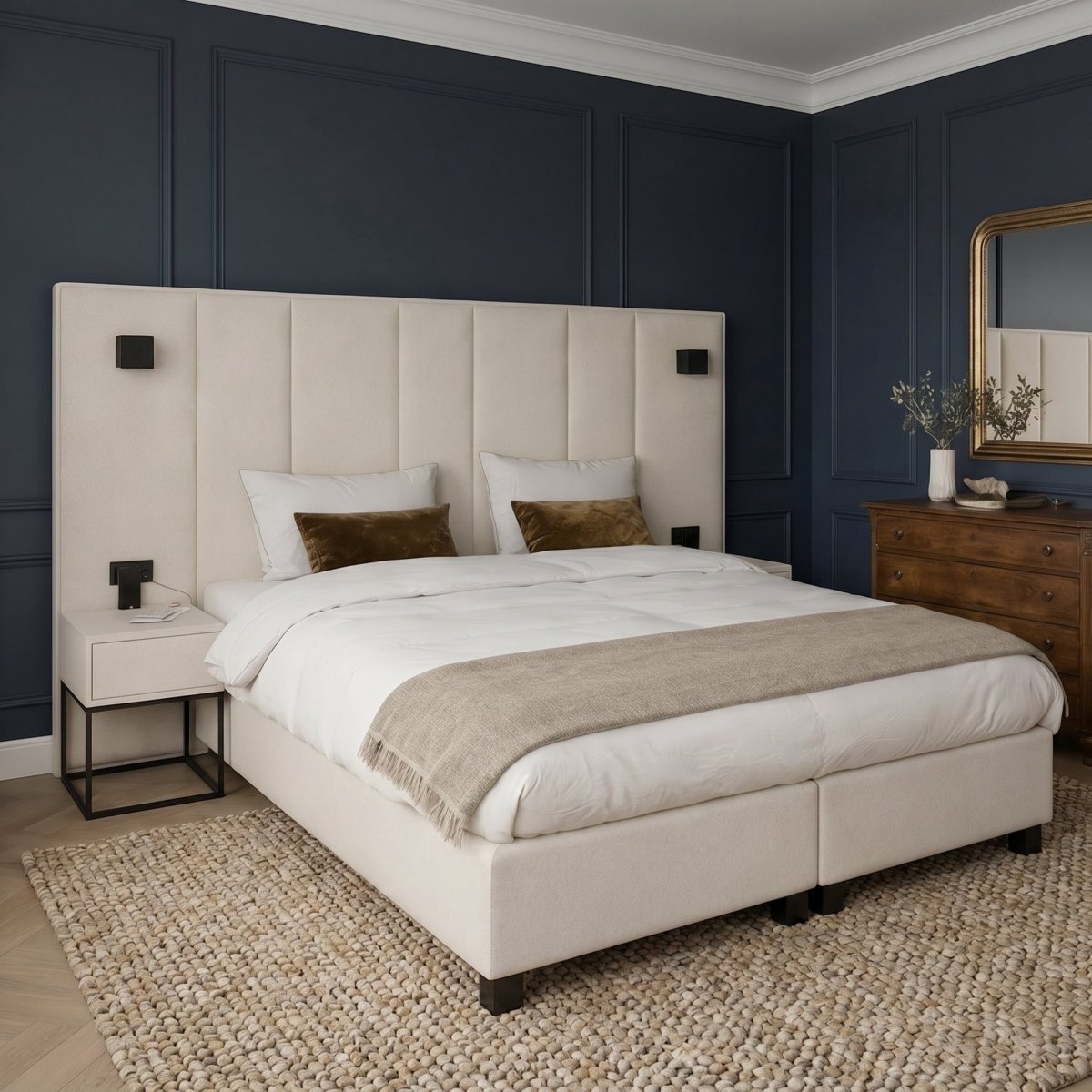 Mörgenn Luxe Boxspring Piazza - Zonder Lampen en Stopcontacten - Beige - 180x210 cm