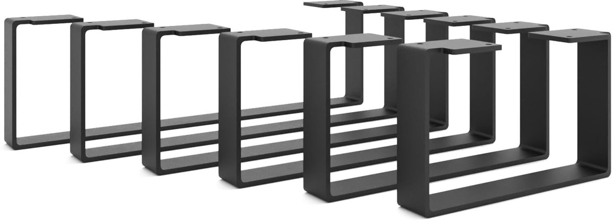 Dailygoods- Meubelpoten 15 cm hoog - Meubelpoten set van 4 - Kastpoten - Bankpoten - Meubelpoten zwart - Hoogwaardig platte staal
