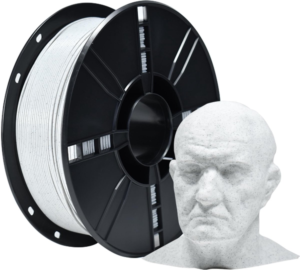 Dailygoods- PLA Filament Marmer Wit 1,75 mm - 3D Printer Filament - 1 kg - PLA Plus - Steen - Voor 3D-afdrukken