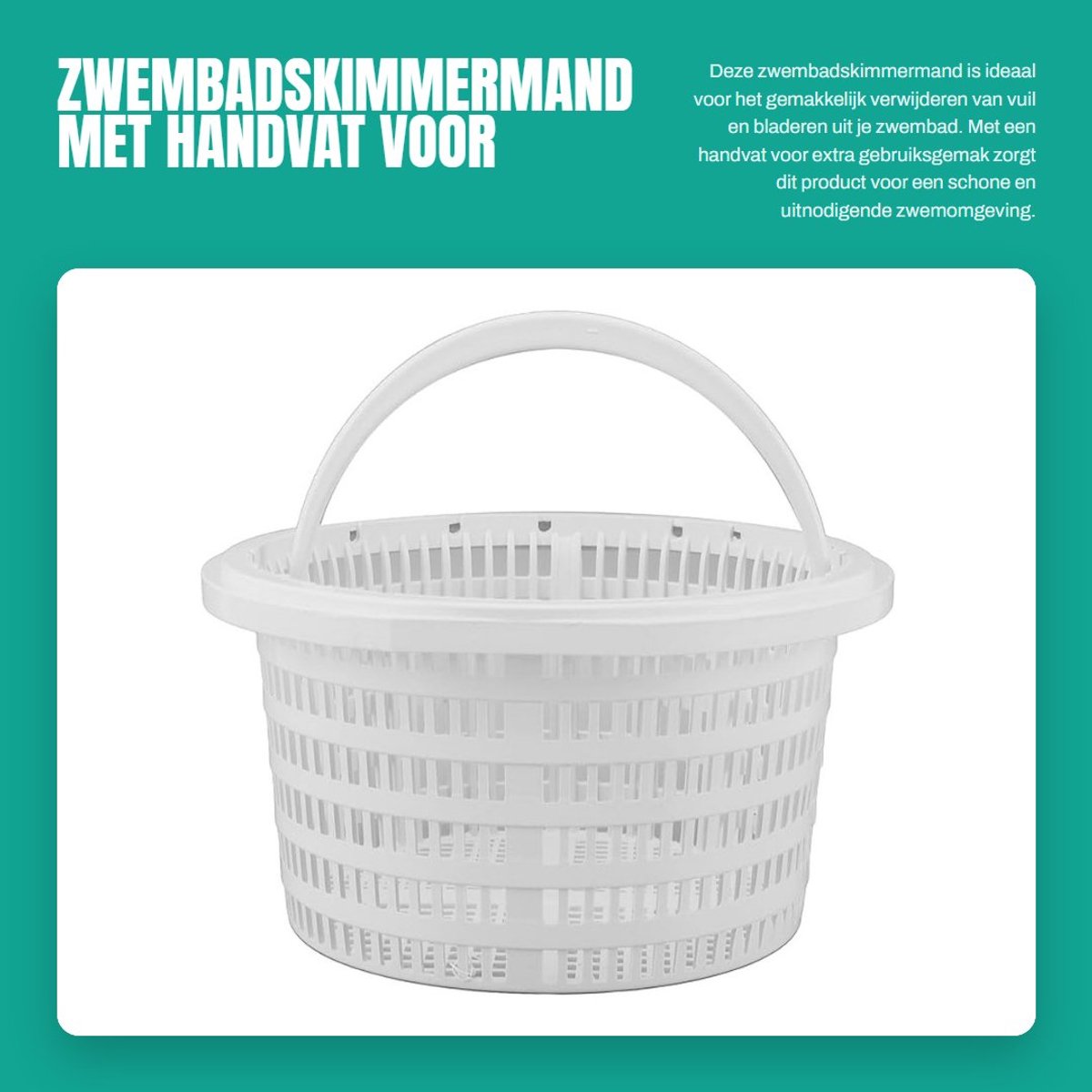 Dailygoods- Skimmermand Effectieve Reiniging - Zwembadfiltermand - Handvat - Kunststof - Maten 189x178x143mm - Compatibel met SP1091LX