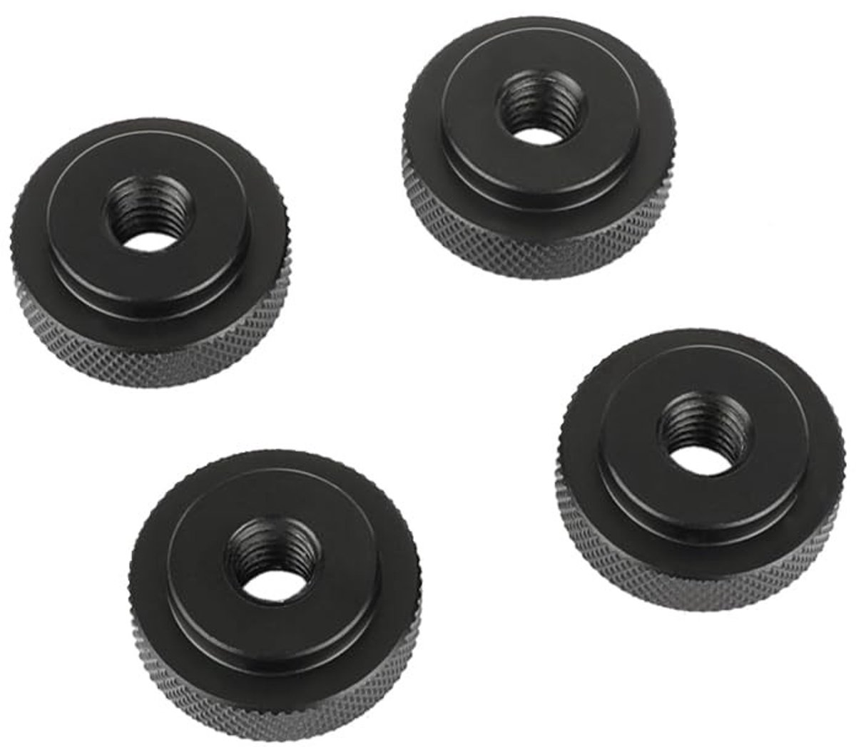 Dailygoods- Adapter Borgmoer 5/16" - 4 Stuks - Aluminiumlegering - Kartelrand 25 mm - Dikte 10 mm - Compatibel met Statief