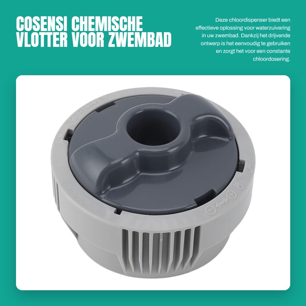 Dailygoods- Chloordispenser Effectieve Waterzuivering - Chloordrijver - Chemisch Chloordispensersysteem - ABS - 10,4 x 7,8 cm - Eenvoudige Installatie - Zwembaddispenser