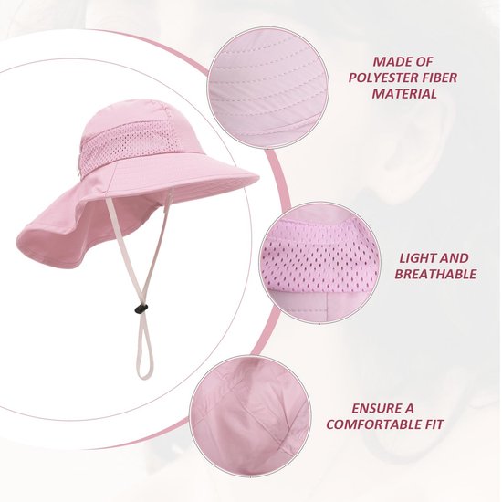 Dailygoods - Kindermuts en Kinderzonnebril - Ademend en Beschermend - Roze - Outdoor Zonnehoed - Schattige Zonnebril - Geschikt voor Kinderen - Hoofdo van Dailygoods — afbeelding 5