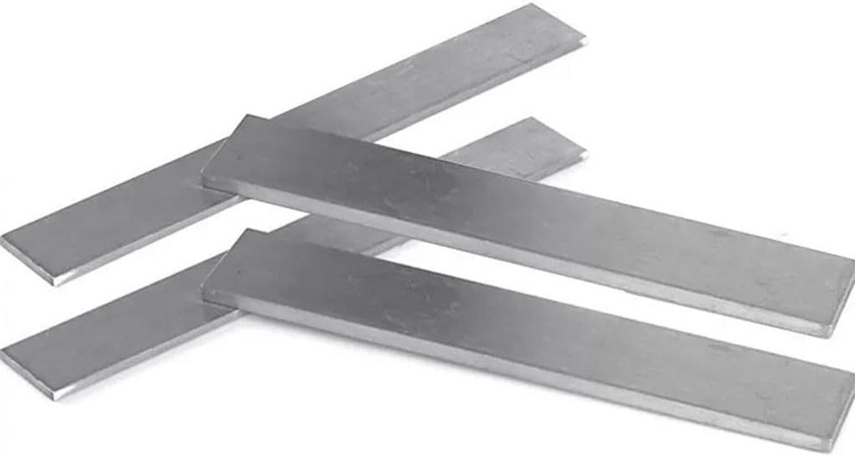Platte Staafplaat - Roestvrij Staal - Metaalbewerking - Corrosiebestendig - 300mm x 10mm - Zilverkleurig