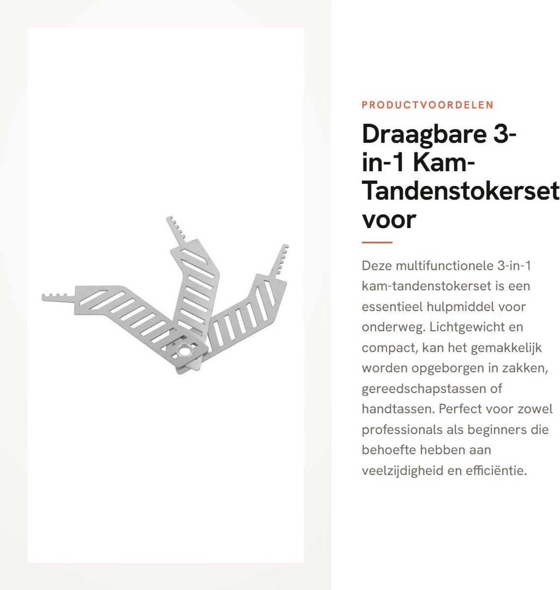Dailygoods - Draagbare 3-in-1 Kam-Tandenstokerset voor Noodgevallen