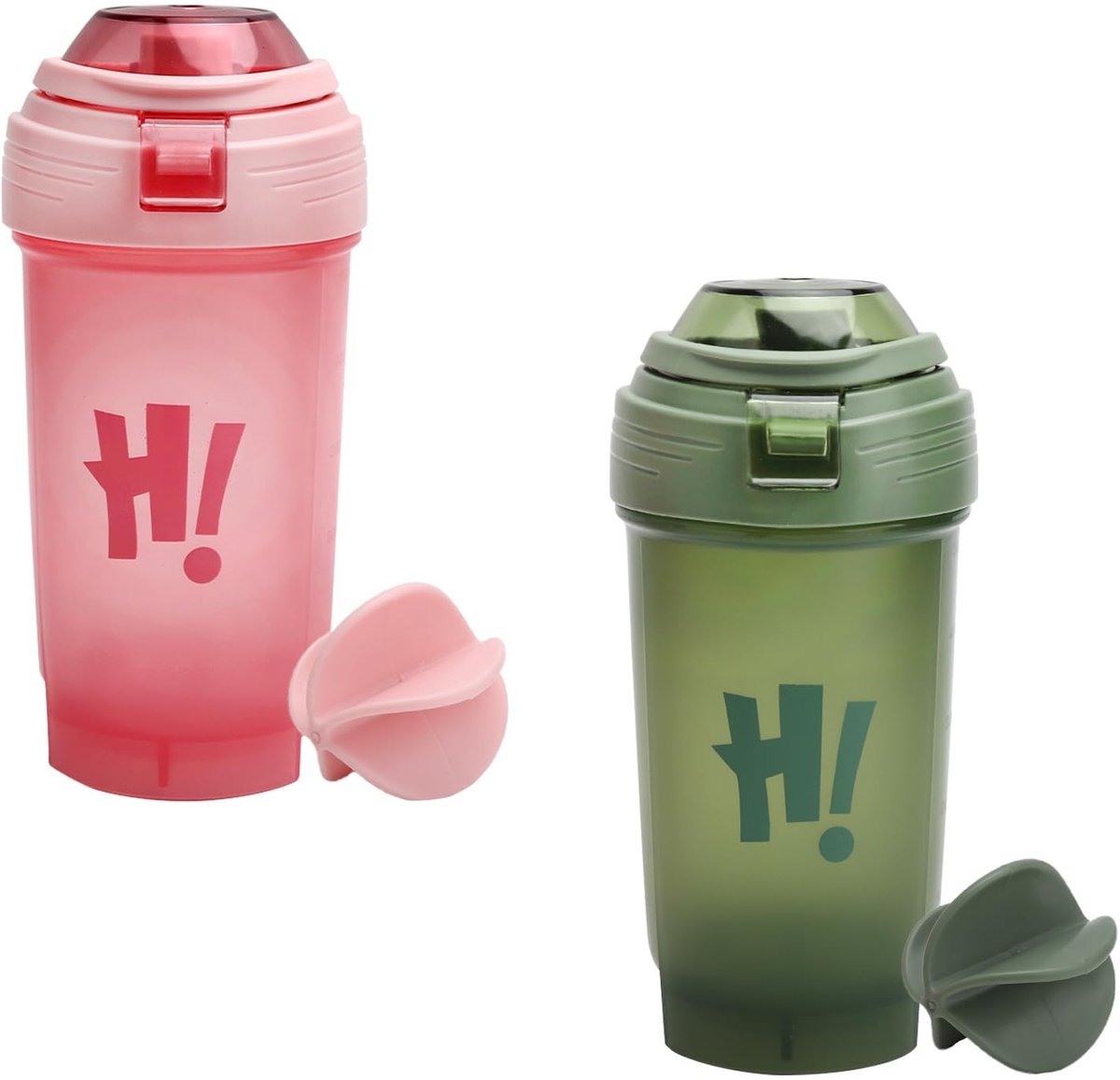 Dailygoods - APOMOONS Eiwitshaker, 2 stuks proteïneshakebekers, proteïneshaker met meetschaal, BPA-vrij, lekvrij, duurzaam, geurloos, shaker voor fitness, sport