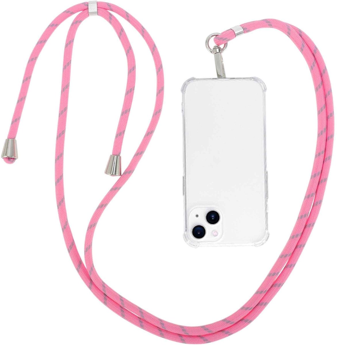Dailygoods- Telefoonkoord Universeel - Verstelbare Lengte - Telefoonkoord voor Smartphones - Antivuil Polyesterband - Lichtgewicht - Geschikt voor Buitenactiviteiten - Telefoonband