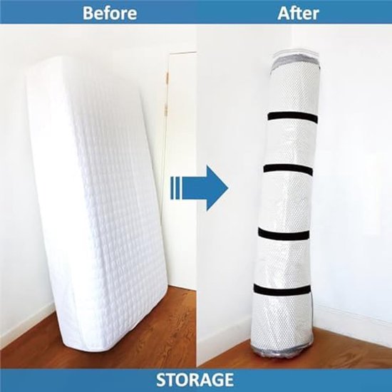 Schuimmatras Opbergzak - Vacuüm Compressie - Matras Verplaatsen - Ruimtebesparend Ontwerp - 250 x 240 cm - Transparant — afbeelding 2
