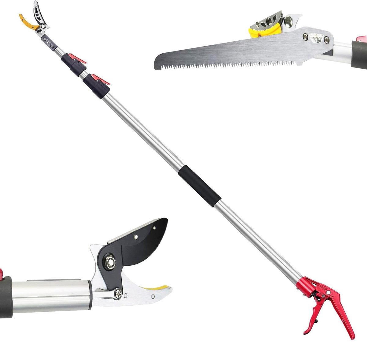 Dailygoods - Telescopische takkenzaag, boomzaag met SK5 3D-stalen tanding, zaagblad lengte 30 cm, snoeischaar, bloemenschaar, fruitplukkenschaar voor tuin en buiten