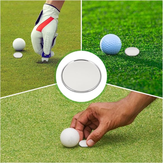 Golfbal Markers - Positie Schijf - Golf Markeren - Metalen Legering - 6 Stuks - Zilver — afbeelding 4