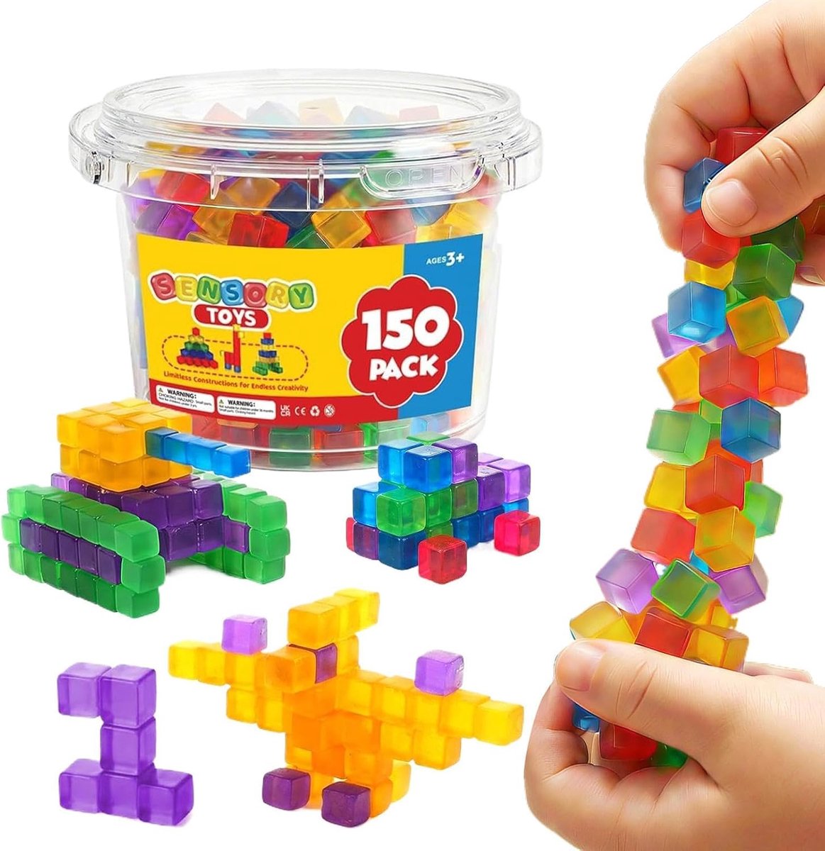 Bouwstenen set - Educatief speelgoed - Leren spelen - Zacht siliconen materiaal - 120-delig - Multicolor