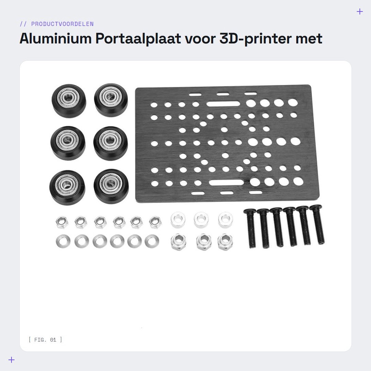 Dailygoods- Portaalplaat Aluminium - Geschikt voor Nema 17
