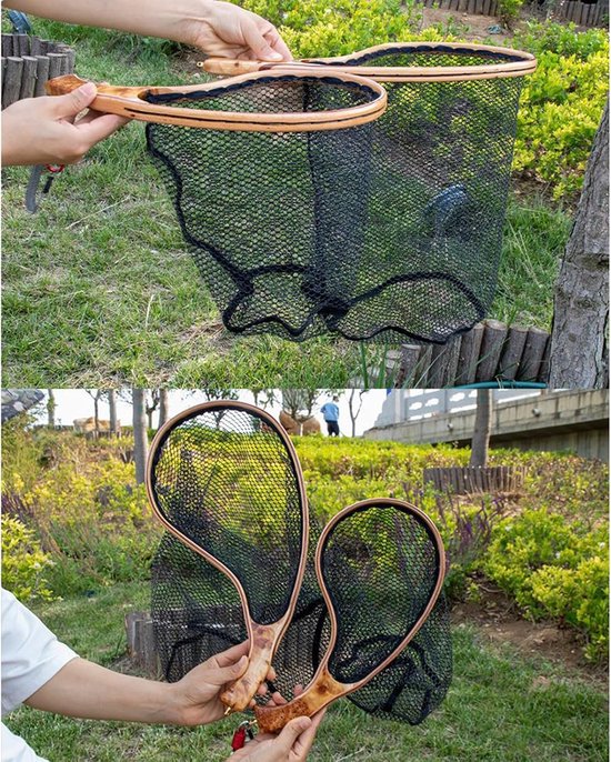 Visnet Houten Frame - Nylon Schepnet - Stream Vissen - Sneldrogend Nylon - Compact Ontwerp - Meerkleurig — afbeelding 4