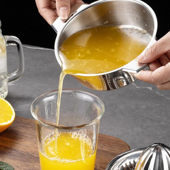 Hand Juicer - Citruspers Fruitpers - Sap Extraheren - Roestvrij Staal - 17.3 x 13 x 10.5cm - Zilver — afbeelding 4