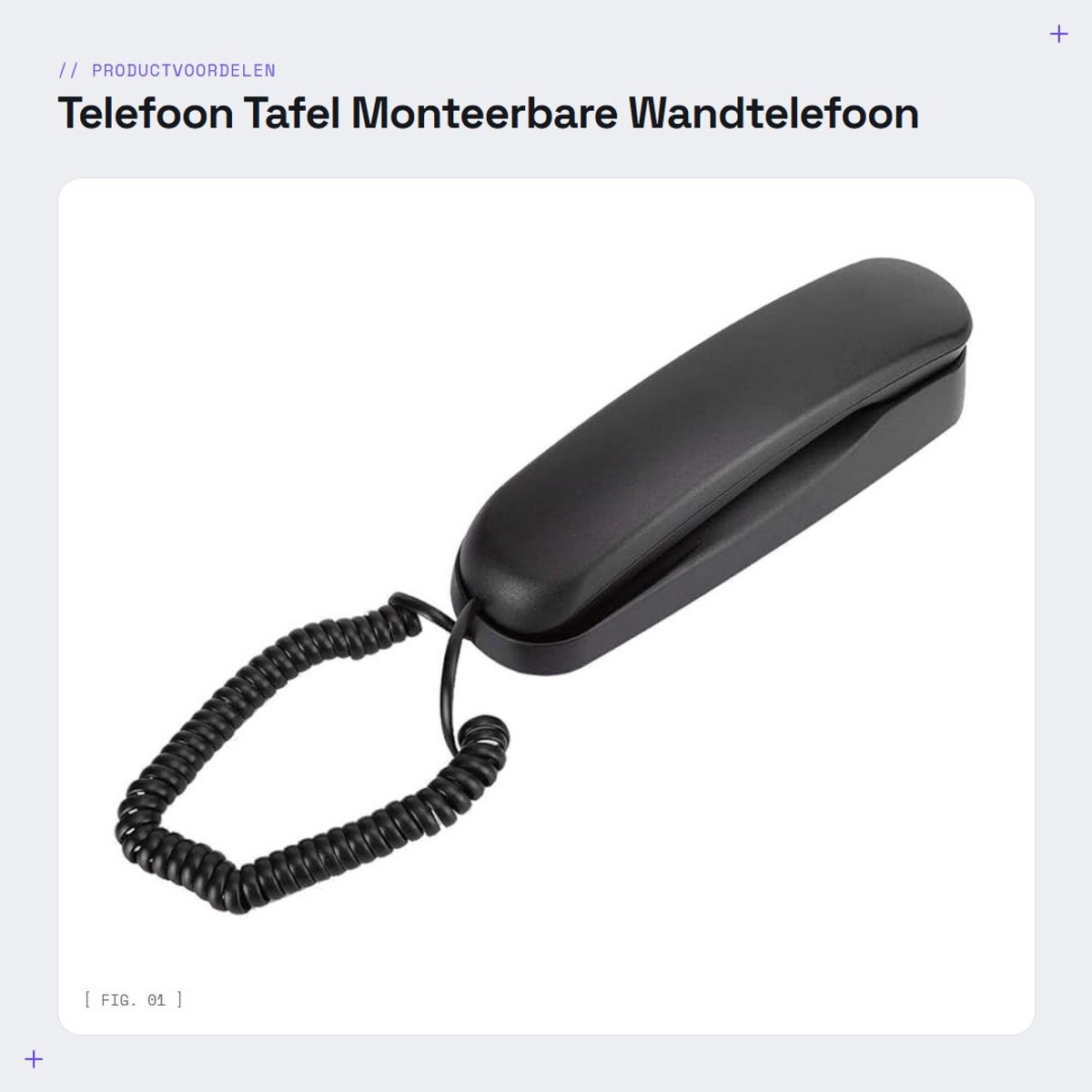 Dailygoods- Telefoonhouder Muurmontage - ABS Zwart - Compact en Draagbaar - Geïntegreerde Hoortoesteltechnologie - Geschikt voor Hotel en Gezin - Hoge Betrouwbaarheid - Wandtelefoon