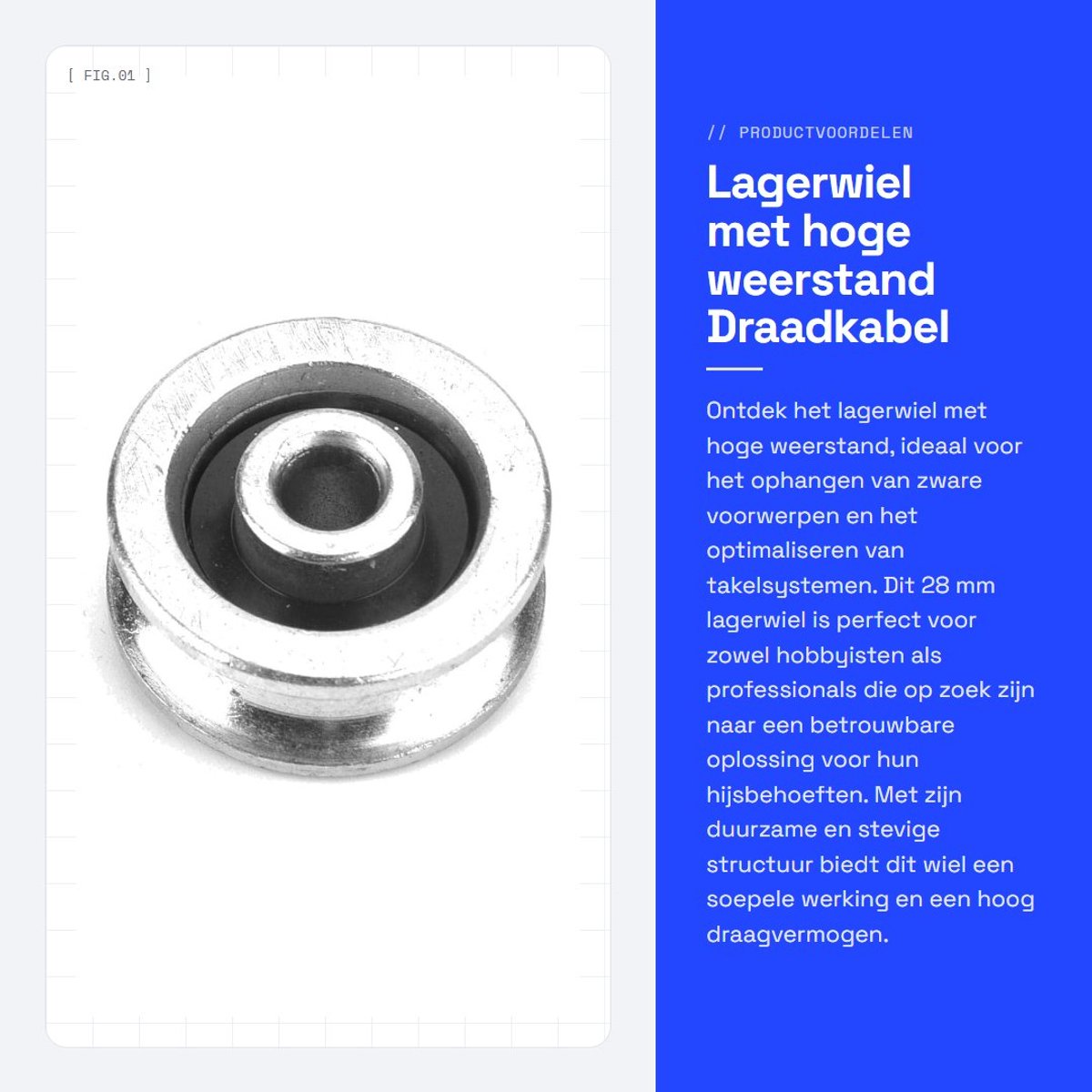 Takelgeleider met lagerwiel 28 mm - Dailygoods - Duurzaam